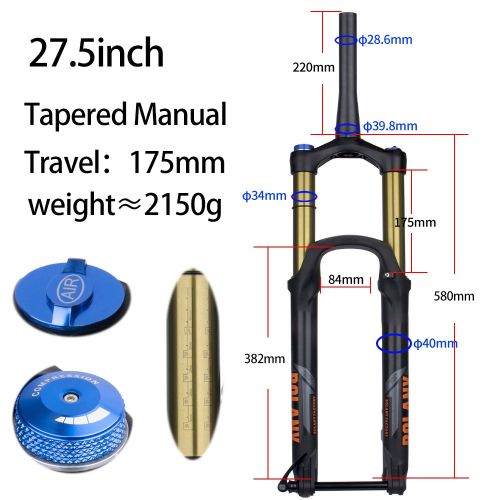 Bolany 175mm Travel 27.5/29inch MTB Bike Fork Thru Axle 15*110mm BOOST Fork Rebound Adjustment Bicyle Fork Down Hill For DH AM